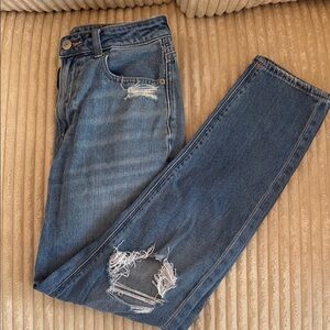Distressed Blue Jeans